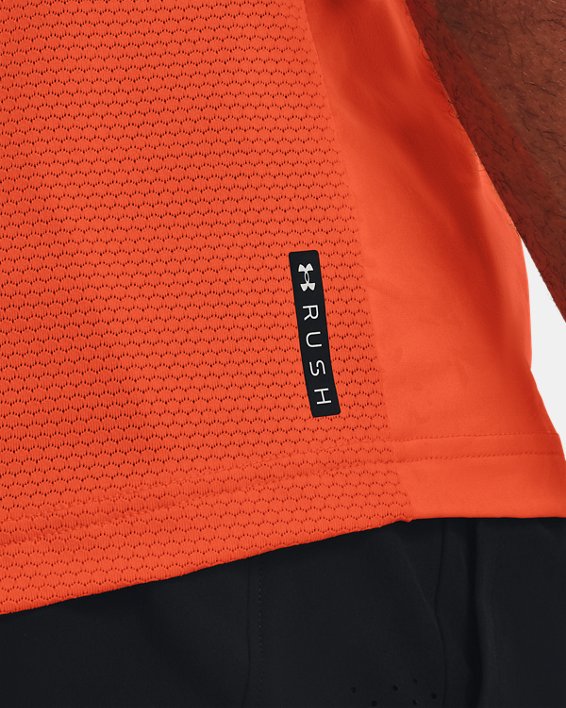 Men's UA RUSH™ 2.0 Emboss Short Sleeve, Orange, pdpMainDesktop image number 4
